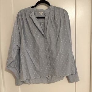 Joie light blue and white cotton button down, size large